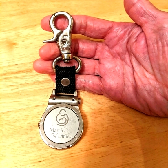 Rare vintage Golf watch carabiner flip open  silver retro watch green & red face - Picture 11 of 16